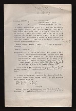 Seller image for General Orders No. 67 February 22, 1864 for sale by Arundel Books