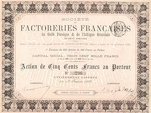 Action de Cinq Cents Francs au Porteur. No 296.