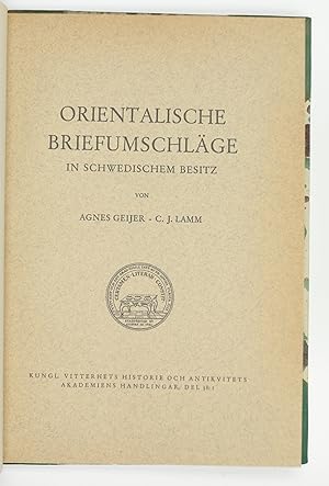 Imagen del vendedor de Orientalische Briefumschlge in schwedischem Besitz. a la venta por Antiquariat INLIBRIS Gilhofer Nfg. GmbH
