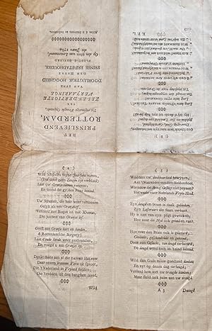 [Pamphlet on 1 sheet, Rotterdam, 1784] Het prinslievend Rotterdam, Tot regtmatige Vreugde Opgewek...