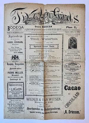 [Rotterdam, Newspaper 1892] Tivoli Gids, Tivoli.- Wintertuin. Donderdag 14 April 1892. Spectacle ...