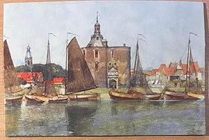 [Antique Postcard Enkhuizen] Antieke ansichtkaart naar aquarel van J. Setelik van Enkhuizen, 10 x...