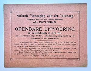[Rotterdam, Music, 1911] Nationale Vereeniging voor den Volkszang (gesteund door het Alg. Nederl....