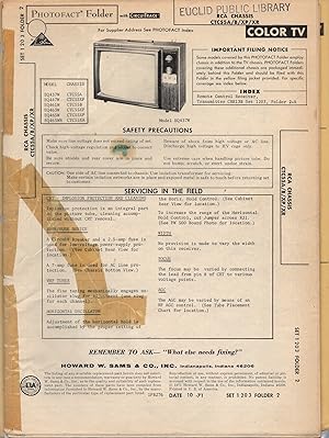 Bild des Verkufers fr SAMS Photofact for RCA Color Television Chassis CTC55A/B/XP/XR (Models EQ437W, EQ447W, EQ461W, EQ463W, EQ465W, EQ465WR) zum Verkauf von Book Booth