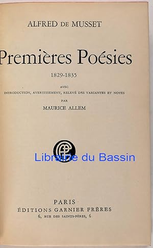 Premières Poésies 1829-1835