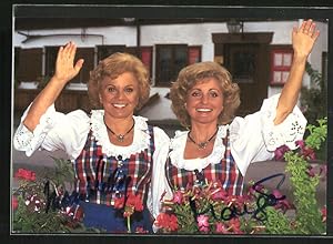 Seller image for Ansichtskarte Musikerinnen Maria und Margot Hellwig, Autograph for sale by Bartko-Reher