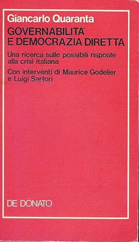 Seller image for Governabilit e democrazia diretta for sale by MULTI BOOK