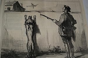 Seller image for HONORE DAUMIER GRAVURE 1859 CHASSE CHIEN PERDREAU ENGRAVING R3866 for sale by Librairie RAIMOND