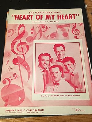 Heart of my Heart. Vintage Sheet Music.