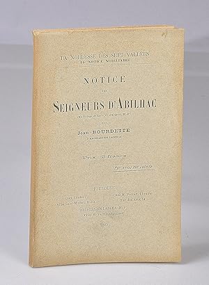 Image du vendeur pour Notice des Seigneurs d'ABILHAC (Au Village de Laou, Commune d'Argels, Hautes-Pyrnes) mis en vente par Librairie Alain Pons