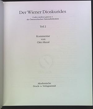 Bild des Verkufers fr Der Wiener Dioskurides: Teil 2 Glanzlicher der Buchkunst; Band 8/2 zum Verkauf von books4less (Versandantiquariat Petra Gros GmbH & Co. KG)