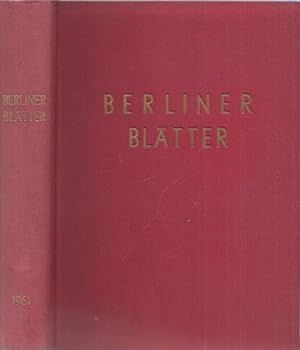 Seller image for Berliner Bltter. 11. Jahrgang 1961 komplett mit den Heften 1 - 12. Die Hauszeitschrift der Hauptstadt. for sale by Antiquariat Carl Wegner