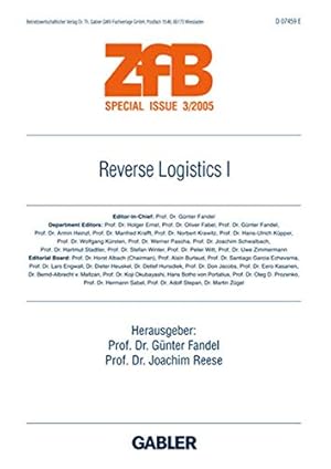 Seller image for Reverse Logistics I (ZfB Special Issue) for sale by Gabis Bcherlager