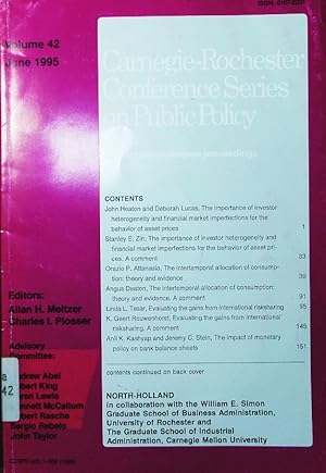 Seller image for Carnegie Rochester conference series on public policy. a bi-annual conference proceedings - Eds. Allan H. Meltzer . - 42. for sale by Antiquariat Bookfarm