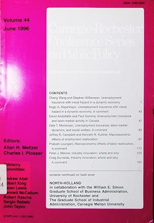 Seller image for Carnegie Rochester conference series on public policy. a bi-annual conference proceedings - Eds. Allan H. Meltzer . - 44. for sale by Antiquariat Bookfarm