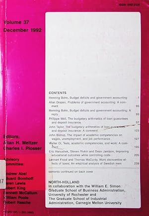 Seller image for Carnegie Rochester conference series on public policy. a bi-annual conference proceedings - Eds. Allan H. Meltzer . - 37. for sale by Antiquariat Bookfarm