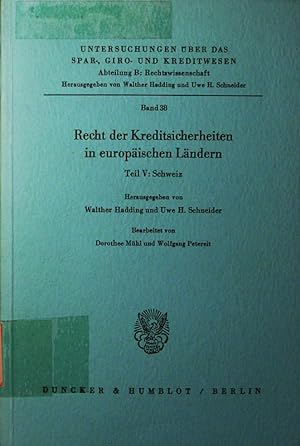 Seller image for Recht der Kreditsicherheiten in europischen Lndern. - 5. Schweiz. for sale by Antiquariat Bookfarm
