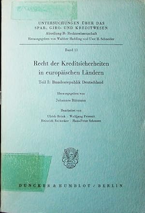 Seller image for Recht der Kreditsicherheiten in europischen Lndern. - 1. Bundesrepublik Deutschland. for sale by Antiquariat Bookfarm