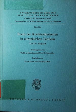 Immagine del venditore per Recht der Kreditsicherheiten in europischen Lndern. - 4. England. venduto da Antiquariat Bookfarm