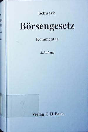 Seller image for Brsengesetz. Kommentar zum Brsengesetz und zu den brsenrechtlichen Nebenbestimmungen. for sale by Antiquariat Bookfarm