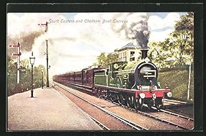 Postcard Englische Eisenbahn South Eastern and Chatham Boat Express