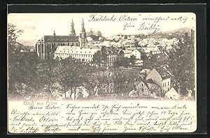 Bild des Verkufers fr Ansichtskarte Prm, Blick auf grosse Kirche in der Stadt zum Verkauf von Bartko-Reher