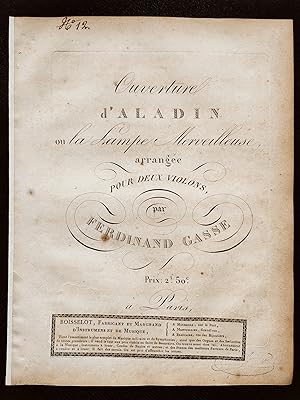 Immagine del venditore per Ouverture d'Aladin ou la lampe merveilleuse arrange pour deux violons par Ferdinand Gasse venduto da Flix ALBA MALZIEU