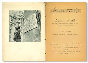 MUSIC FOR ALL FOR ALL RANKS, MEN AND WOMEN, OF THE UNITED NATIONS FORCES CAIRO, EGYPT NOVEMBER 19...