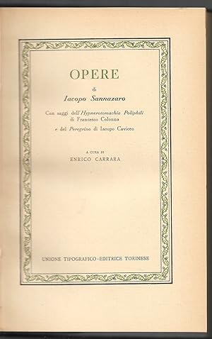 Bild des Verkufers fr Opere zum Verkauf von Sergio Trippini