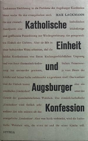 Seller image for Katholische Einheit und Augsburger Konfession. for sale by books4less (Versandantiquariat Petra Gros GmbH & Co. KG)