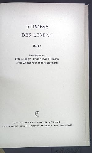 Seller image for Stimme des Lebens Band 2. Westermann Lesebuch fr Mittel- und Realschulen. for sale by books4less (Versandantiquariat Petra Gros GmbH & Co. KG)
