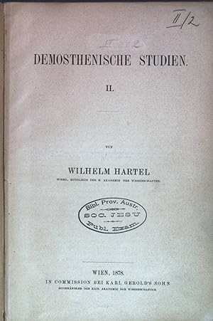 Bild des Verkufers fr Demosthenische Studien II. zum Verkauf von books4less (Versandantiquariat Petra Gros GmbH & Co. KG)