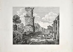 Bild des Verkufers fr Veduta del Sepolcro D'Ascanio, da altri di Pompeo Magno, o Settiizonio al naturale. 1825. [Original-Kupferstich / original copper engraving]. zum Verkauf von Antiquariat Lenzen