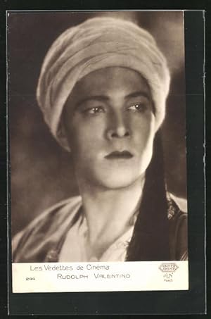 Ansichtskarte Schauspieler Rudolph Valentino mit Turban