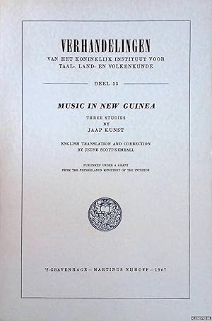 Bild des Verkufers fr Music in New Guinea. Three studies zum Verkauf von Klondyke