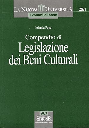 Seller image for Compendio di legislazione dei beni culturali for sale by Libro Co. Italia Srl