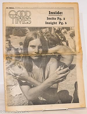 Bild des Verkufers fr Good Times: [formerly SF Express Times] vol. 2, #34, September 4, 1969: Incite - Insight zum Verkauf von Bolerium Books Inc.