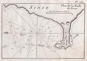 Imagen del vendedor de Plan de la Rade de Sour" - Tyre Tyros Lebanon Libanon a la venta por Antiquariat Steffen Vlkel GmbH