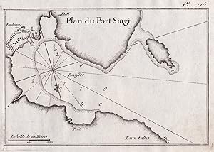 "Plan du Port Siagi" - Sigacik Izmir Turkey Türkei ile island Insel