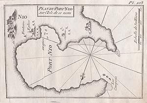 Imagen del vendedor de Plan du Port Nio sur l'Isle de ce nom" - Ios Nio ile Insel island Greece Griechenland a la venta por Antiquariat Steffen Vlkel GmbH