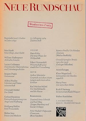 Bild des Verkufers fr Neue Rundschau. 75. Jahrgang 1964, 2. Heft. zum Verkauf von Fundus-Online GbR Borkert Schwarz Zerfa