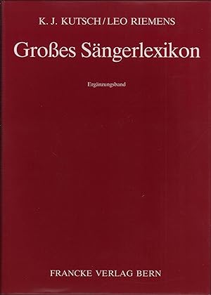Bild des Verkufers fr Groes Sngerlexikon. Ergnzungsband. zum Verkauf von Antiquariat Reinhold Pabel