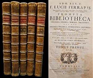 Seller image for Prompta Bibliotheca Canonica, Juridica, Moralis, Theologica, nec non ascetica, polemica, rubricista, historica. Ex utroque Jure, Pontificiis Constitutionibus, Conciliis, Sacrarum Congregationum Decretis,. for sale by Librera Anticuaria Antonio Mateos