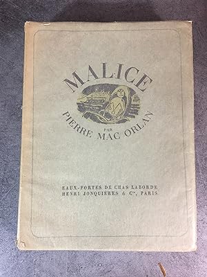 Imagen del vendedor de Malice bel illustr beau papier bel exemplaire sur papier de rive . a la venta por Daniel Bayard librairie livre luxe book