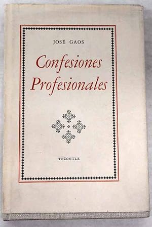 Imagen del vendedor de Confesiones profesionales a la venta por Alcan Libros