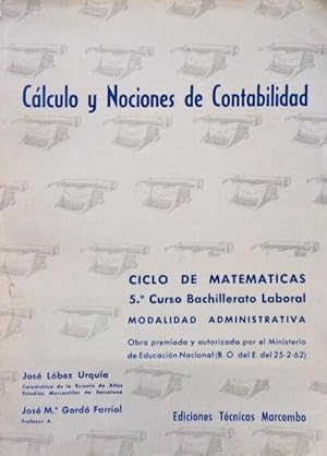 Seller image for CALCULO COMERCIAL Y NOCIONES DE CONTABILIDAD. for sale by Livraria Castro e Silva