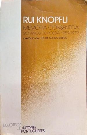 Seller image for MEMRIA CONSENTIDA, 20 ANOS DE POESIA 1959/1979. for sale by Livraria Castro e Silva