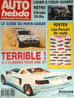 AUTO HEBDO. L'HEBDOMADAIRE DE L'AUTOMOBILE (Dez. 1988 a Jun. 1989).