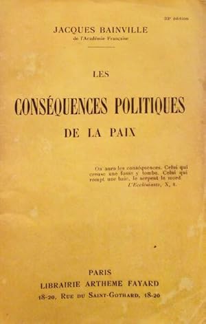 LES CONSÉQUENCES POLITIQUES DE LA PAIX.