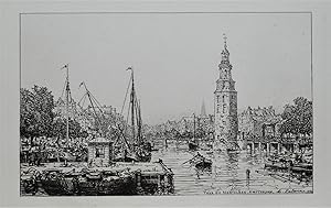 Antique Print AMSTERDAM Tour de Montalban, Maxime Lalanne original etching 1884